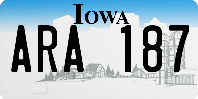 IA license plate ARA187
