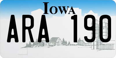 IA license plate ARA190