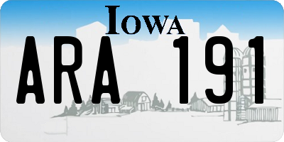 IA license plate ARA191