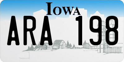 IA license plate ARA198