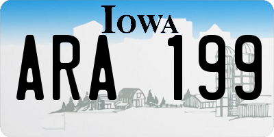 IA license plate ARA199