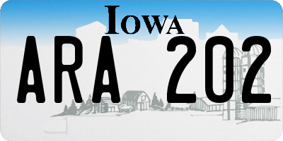 IA license plate ARA202