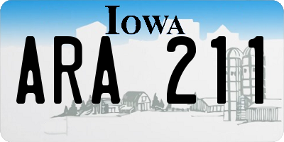 IA license plate ARA211