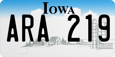 IA license plate ARA219
