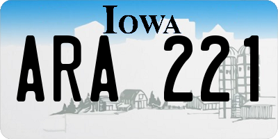 IA license plate ARA221
