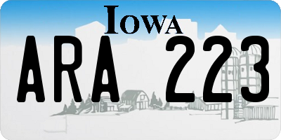 IA license plate ARA223