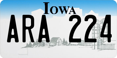 IA license plate ARA224