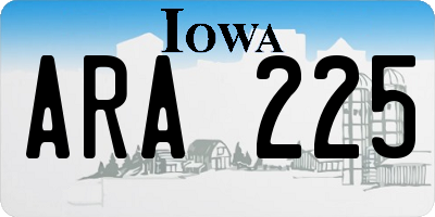 IA license plate ARA225