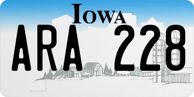 IA license plate ARA228