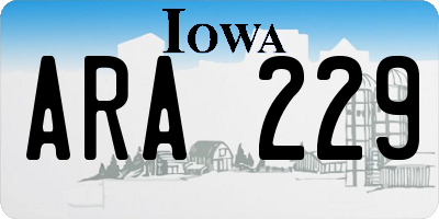 IA license plate ARA229
