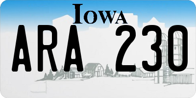 IA license plate ARA230
