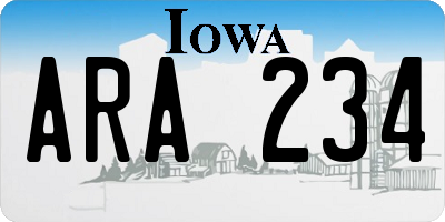 IA license plate ARA234