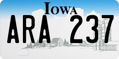 IA license plate ARA237