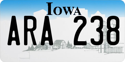 IA license plate ARA238