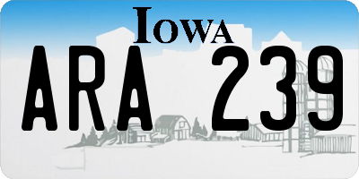 IA license plate ARA239