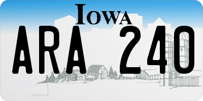 IA license plate ARA240