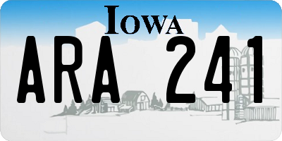 IA license plate ARA241
