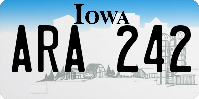 IA license plate ARA242