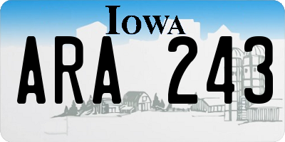 IA license plate ARA243