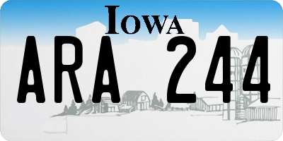 IA license plate ARA244