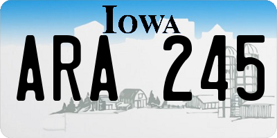 IA license plate ARA245