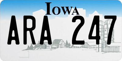 IA license plate ARA247