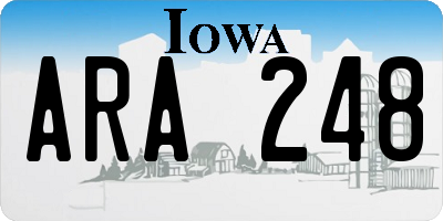 IA license plate ARA248