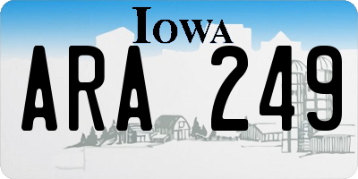 IA license plate ARA249