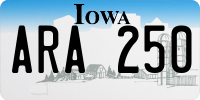 IA license plate ARA250