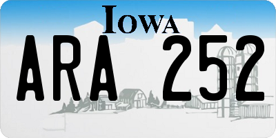 IA license plate ARA252