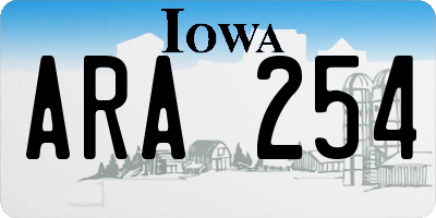 IA license plate ARA254