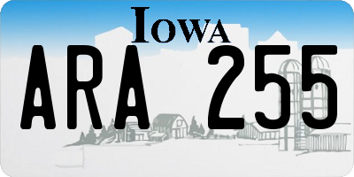 IA license plate ARA255