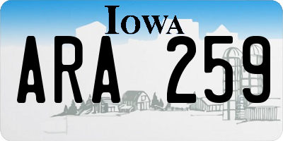 IA license plate ARA259