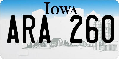 IA license plate ARA260