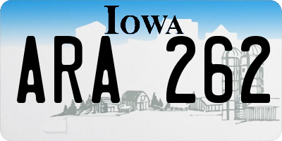 IA license plate ARA262