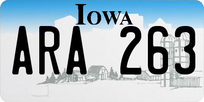 IA license plate ARA263