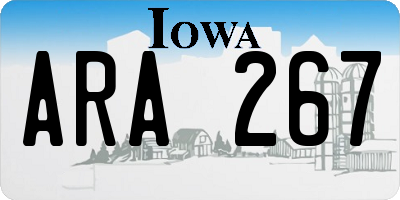 IA license plate ARA267