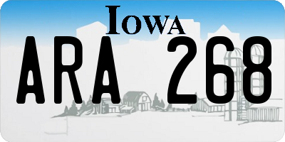 IA license plate ARA268