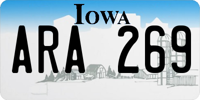 IA license plate ARA269