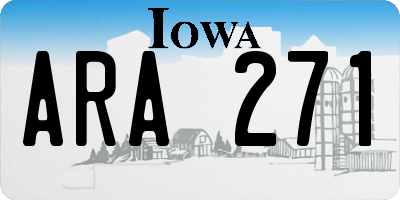 IA license plate ARA271