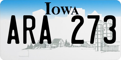 IA license plate ARA273