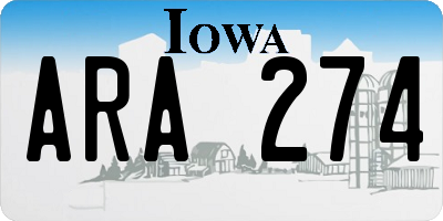 IA license plate ARA274