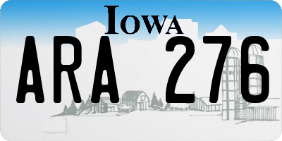 IA license plate ARA276