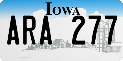 IA license plate ARA277