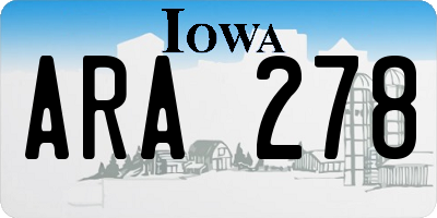 IA license plate ARA278