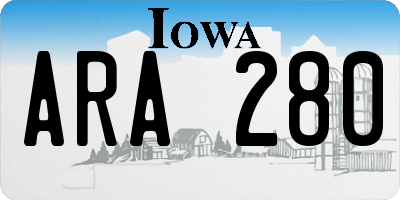IA license plate ARA280