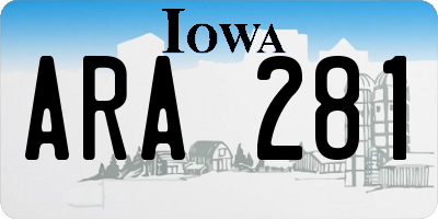IA license plate ARA281