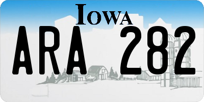 IA license plate ARA282