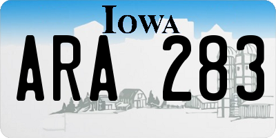 IA license plate ARA283