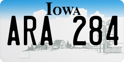 IA license plate ARA284
